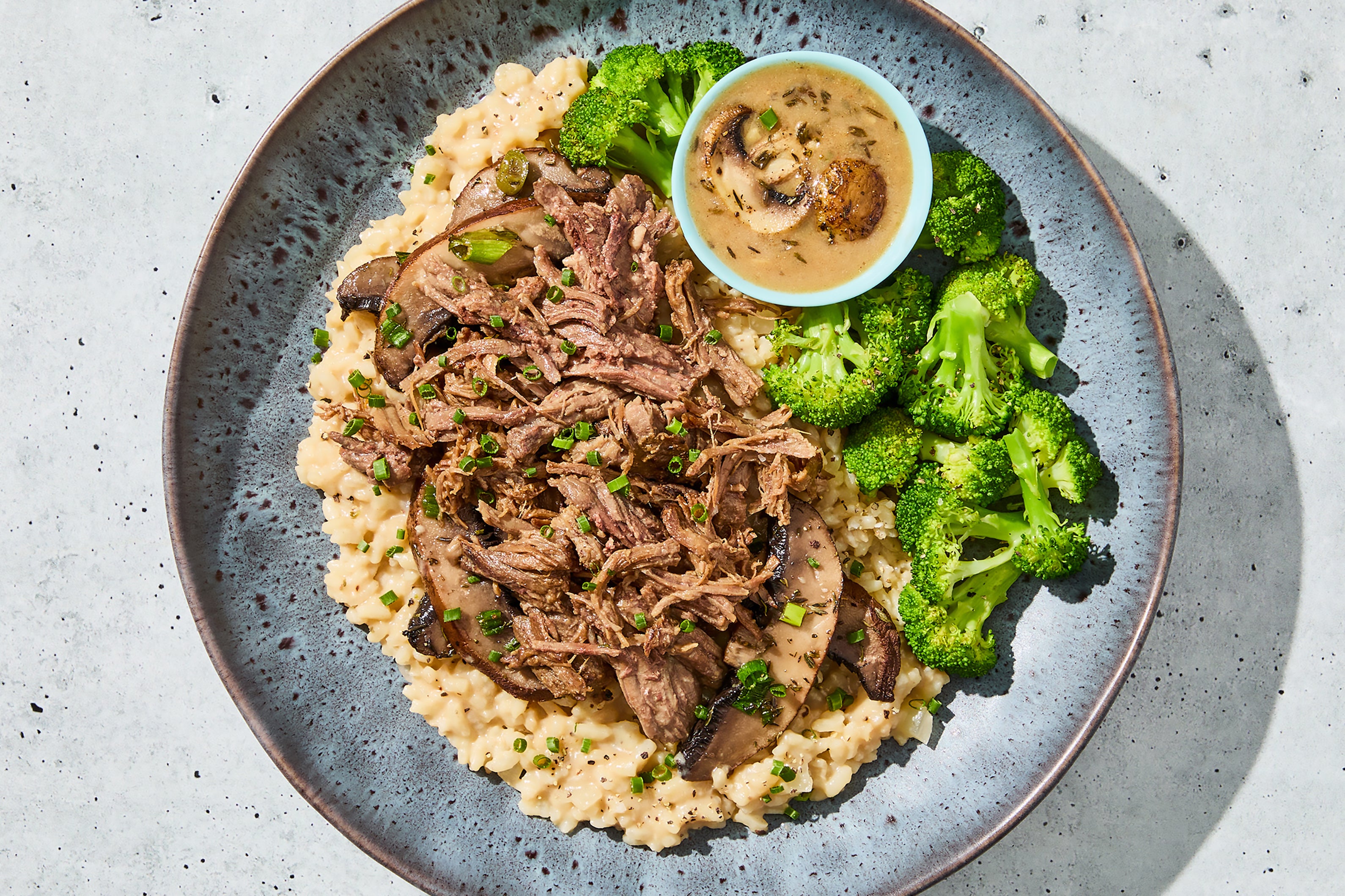 Truffle Mushroom Shredded Beef Risotto