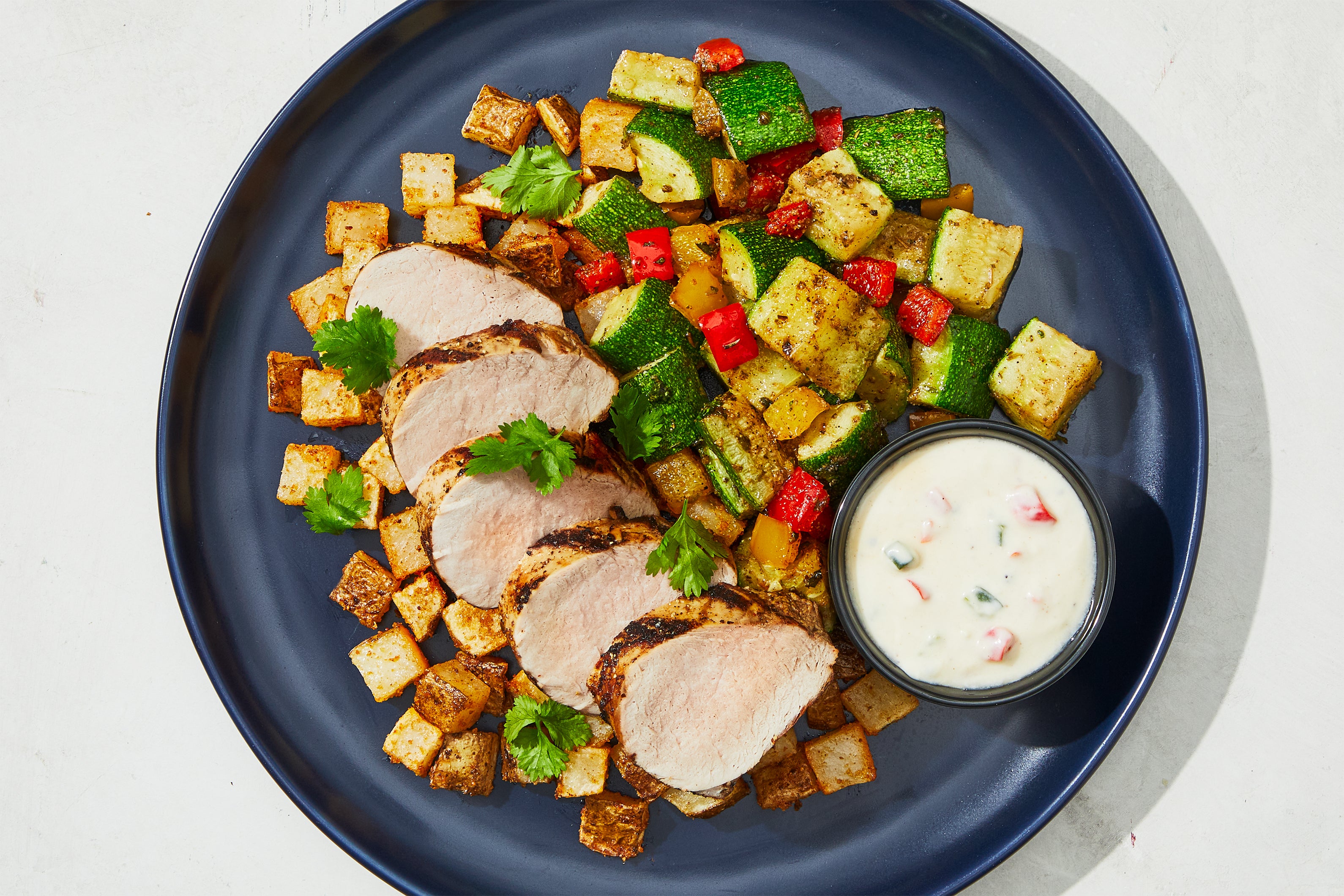 Queso Pork Tenderloin & Rajas