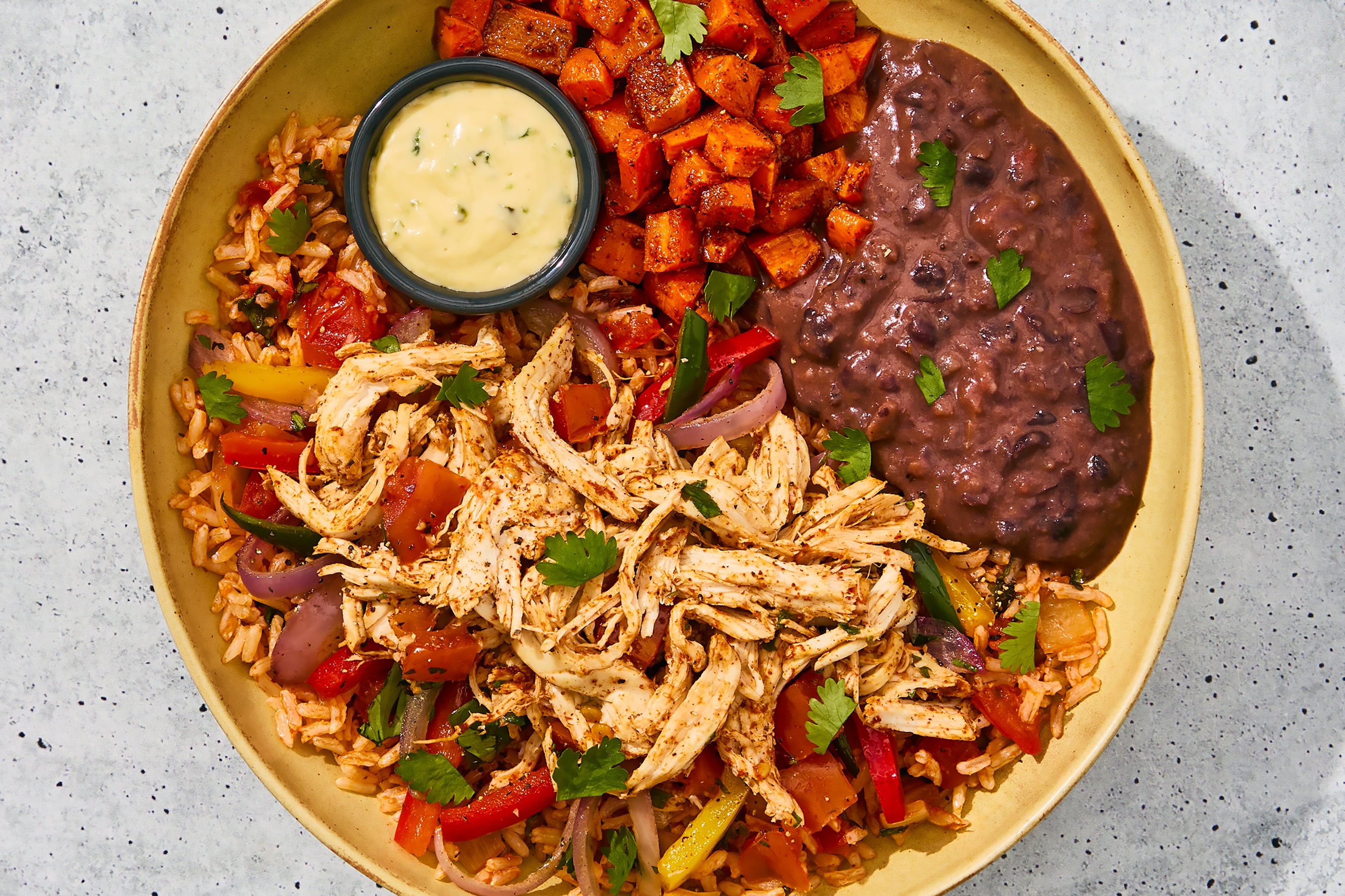Shredded Chicken Fajita Bowl