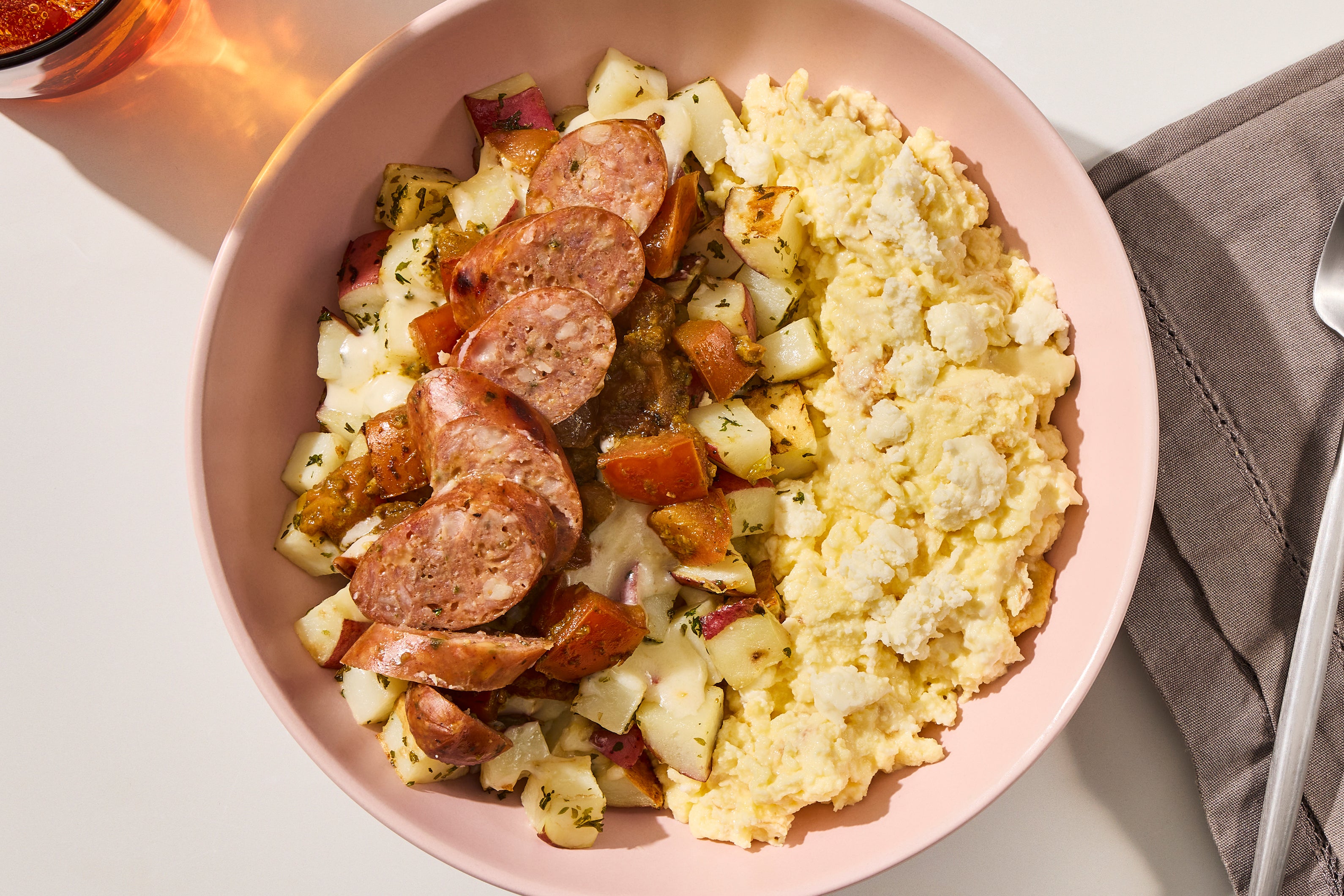Spicy Bison-Pork Sausage & Eggs