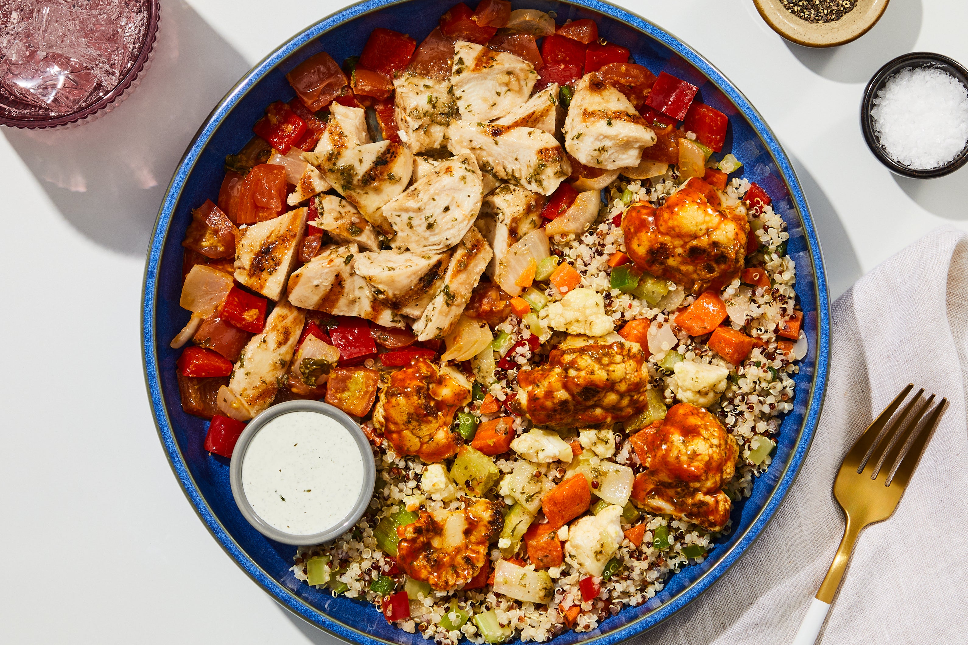 Buffalo-Style Chicken No-Heat Bowl