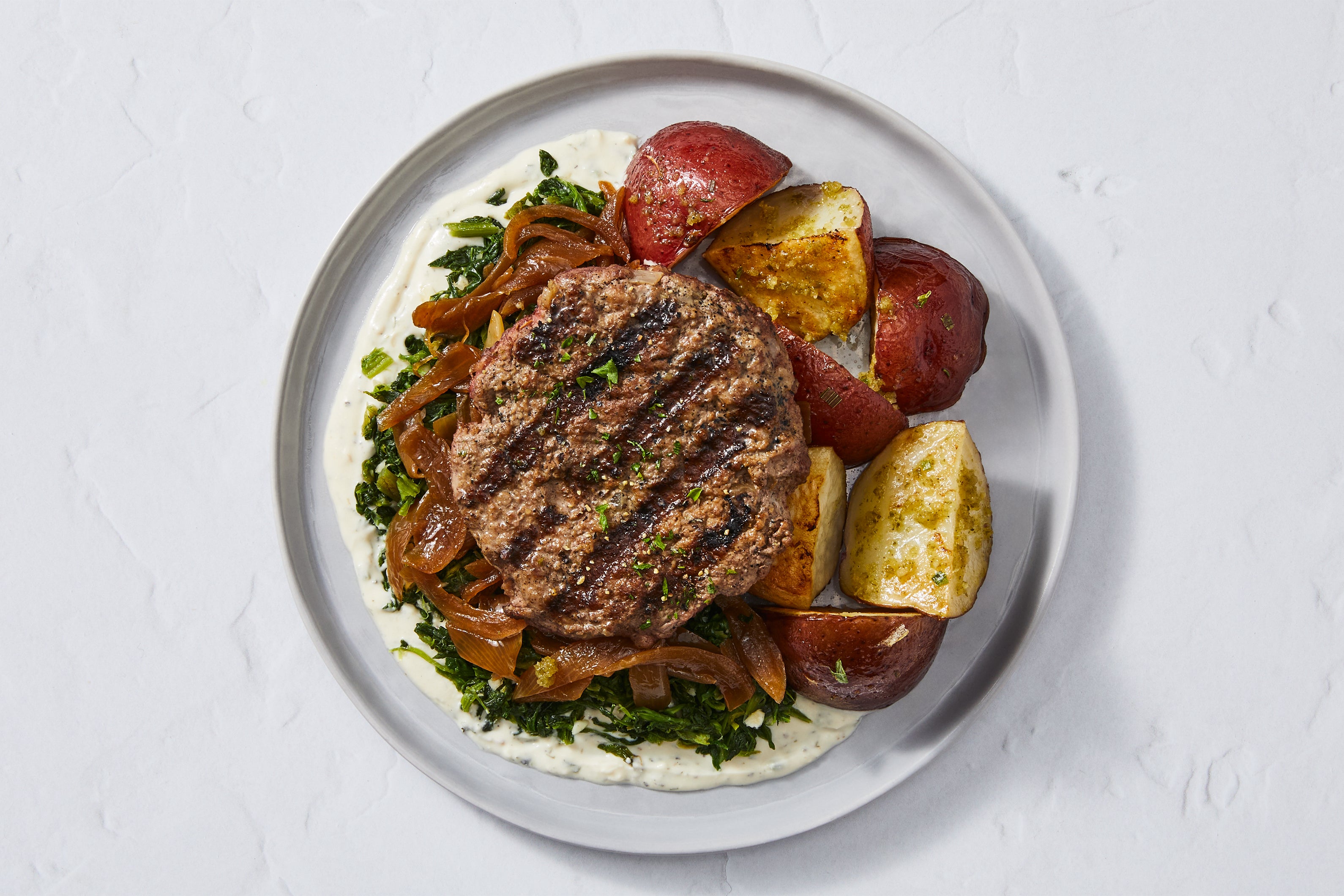 Caramelized Onion Gournay Burger