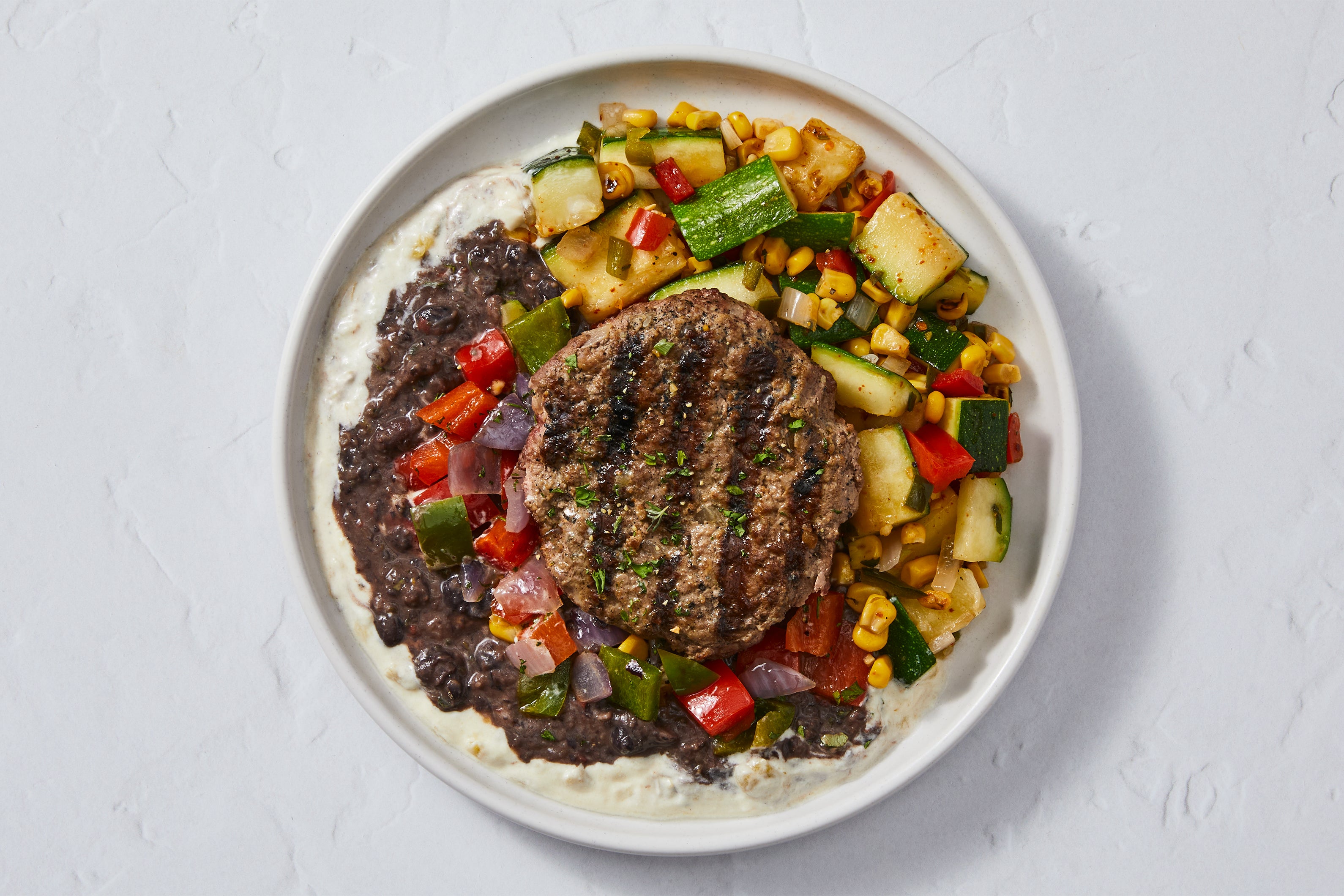 Cowboy Burger & Smashed Beans