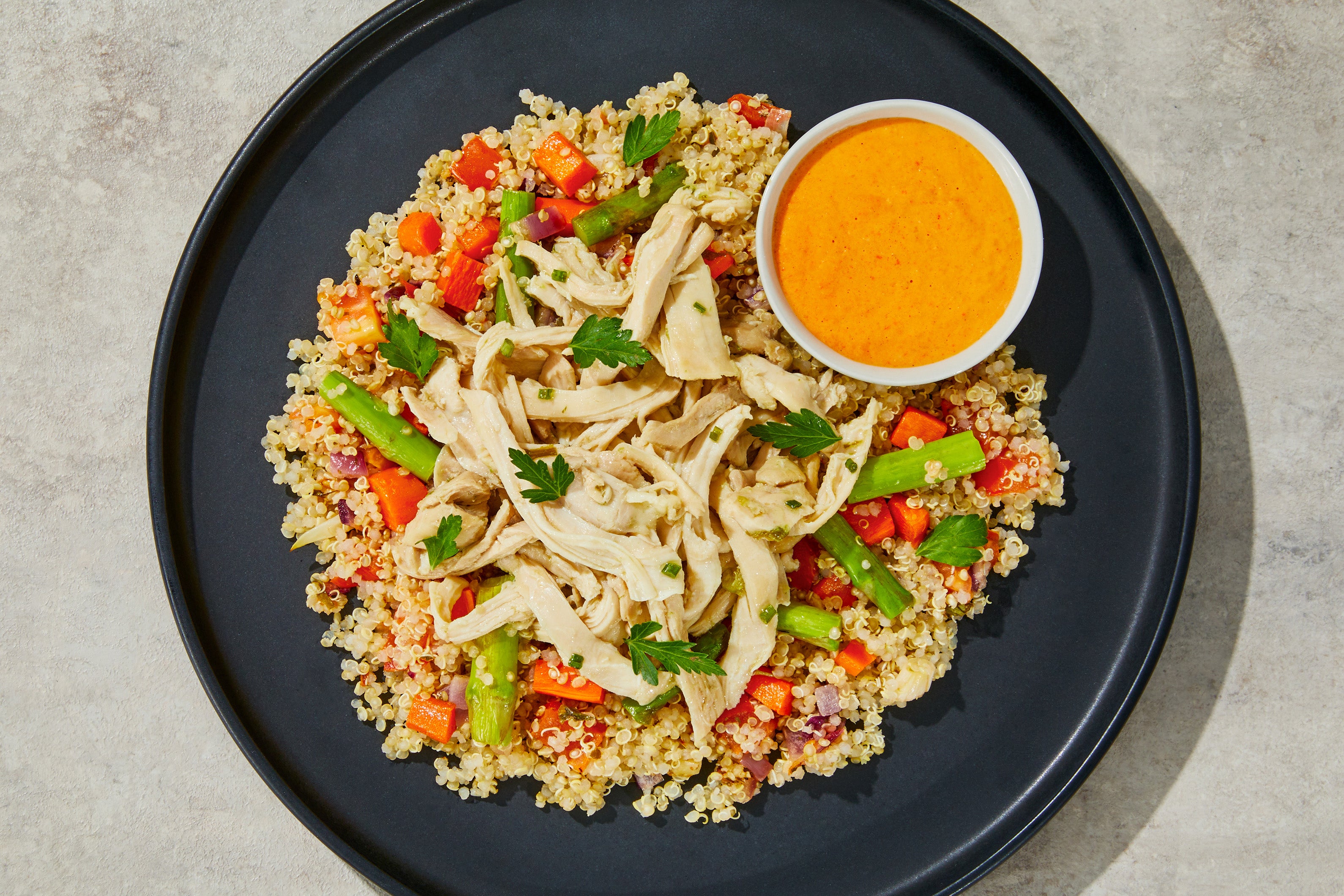 Tomato Quinoa Chicken Thighs