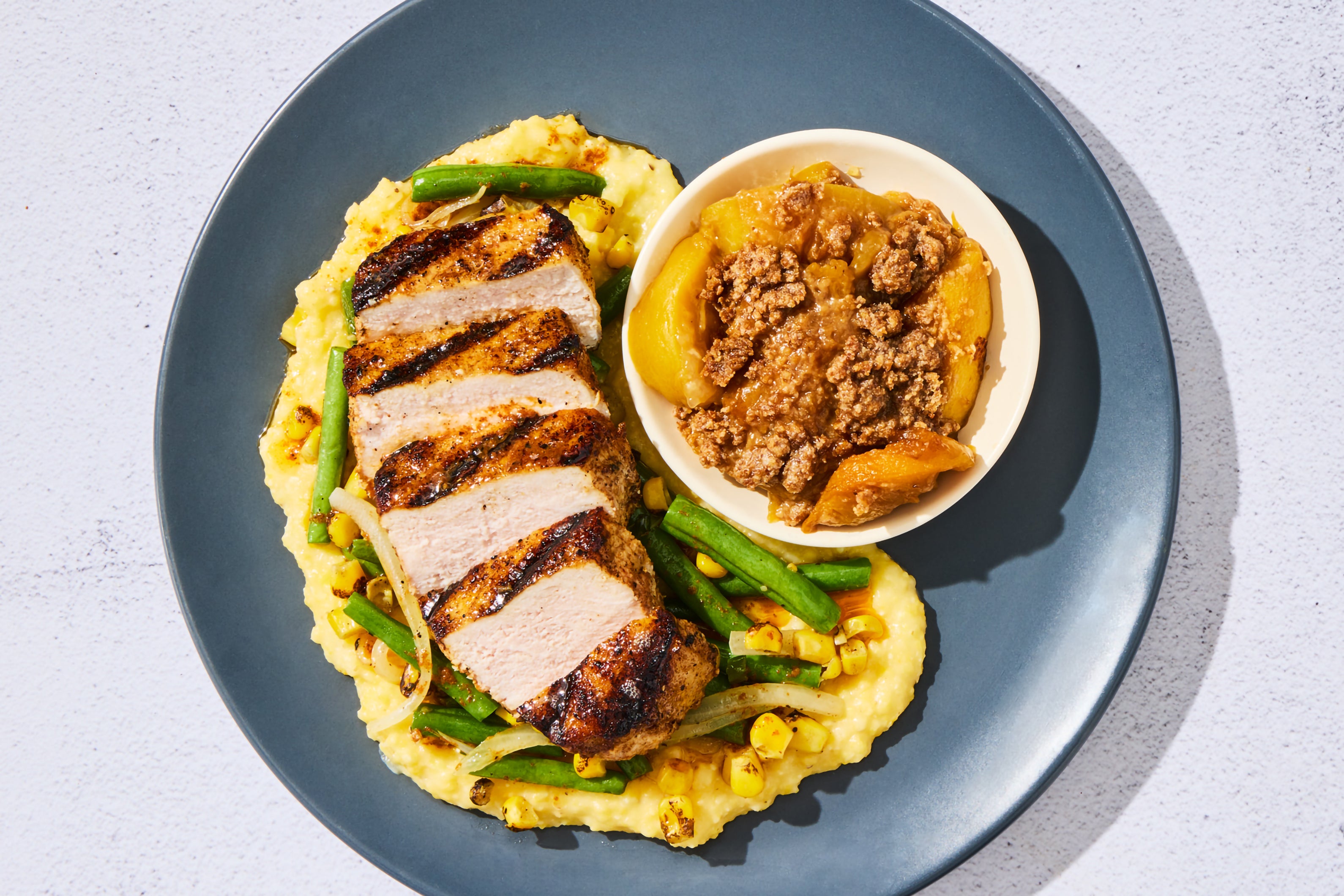Country-Style Pork Chop & Peach Cake