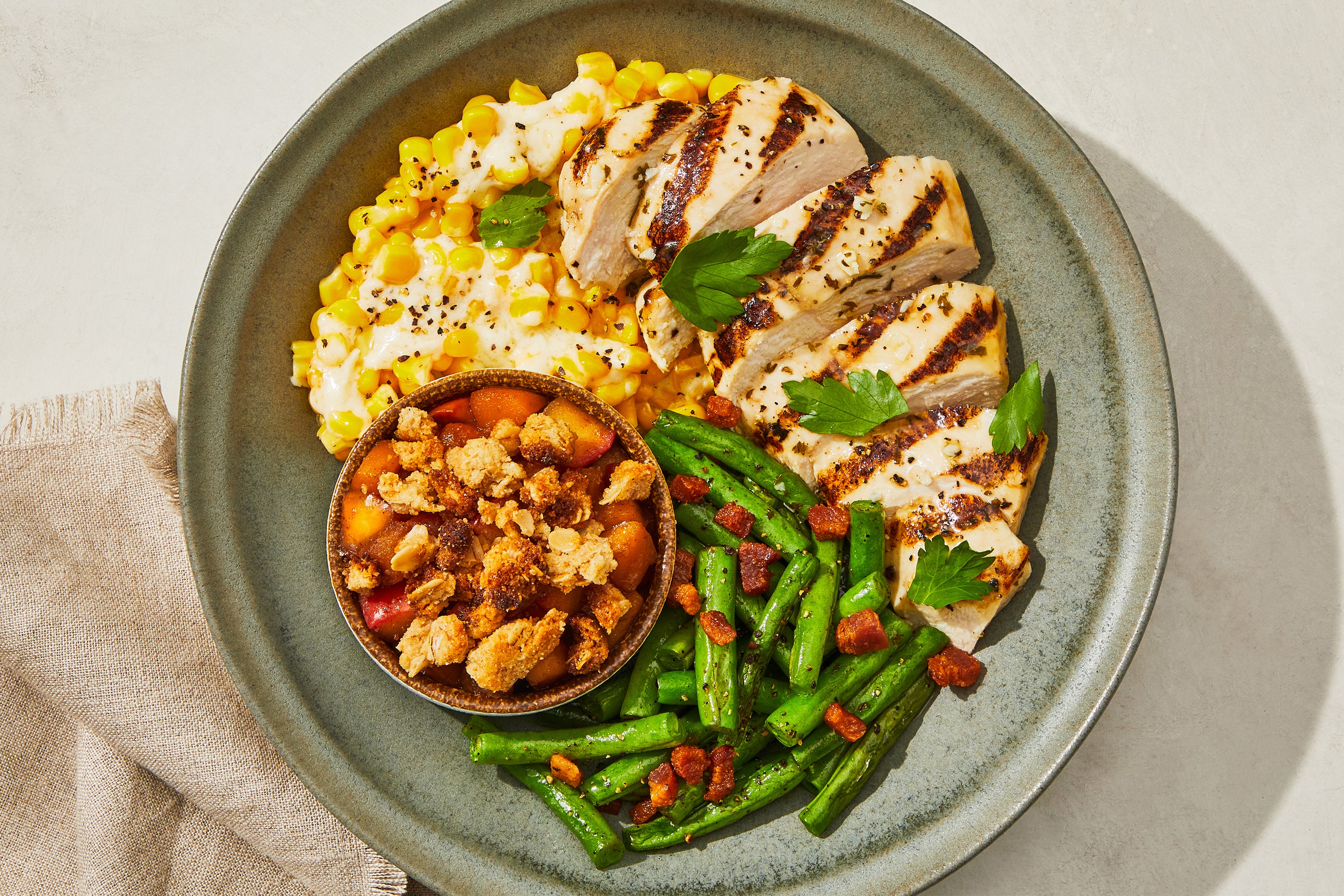 Garlic-Herb Chicken & Creamed Corn
