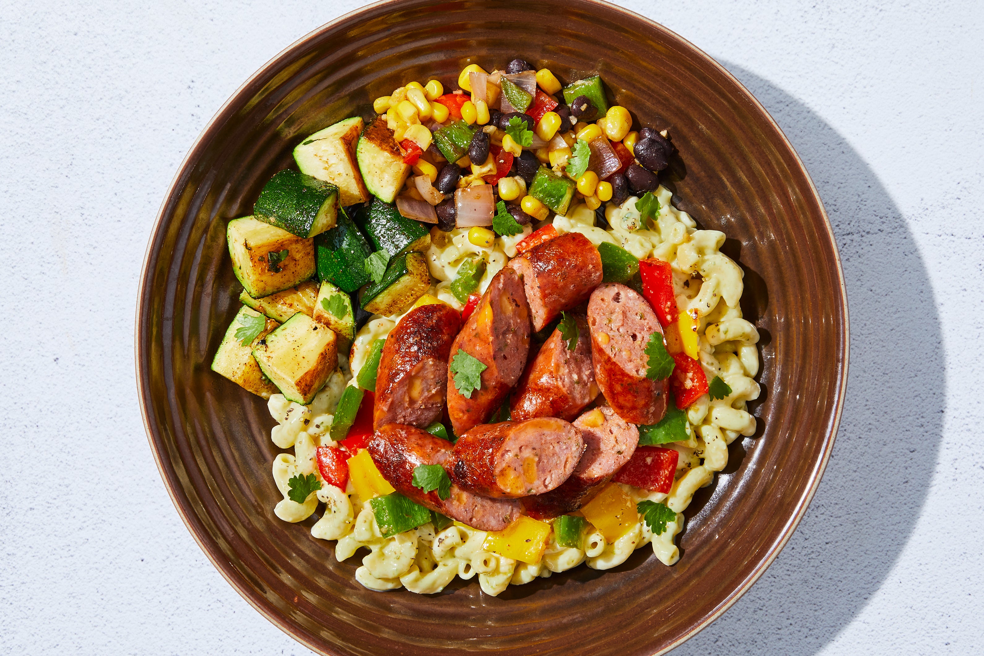 Bison-Pork Sausage & Poblano Mac