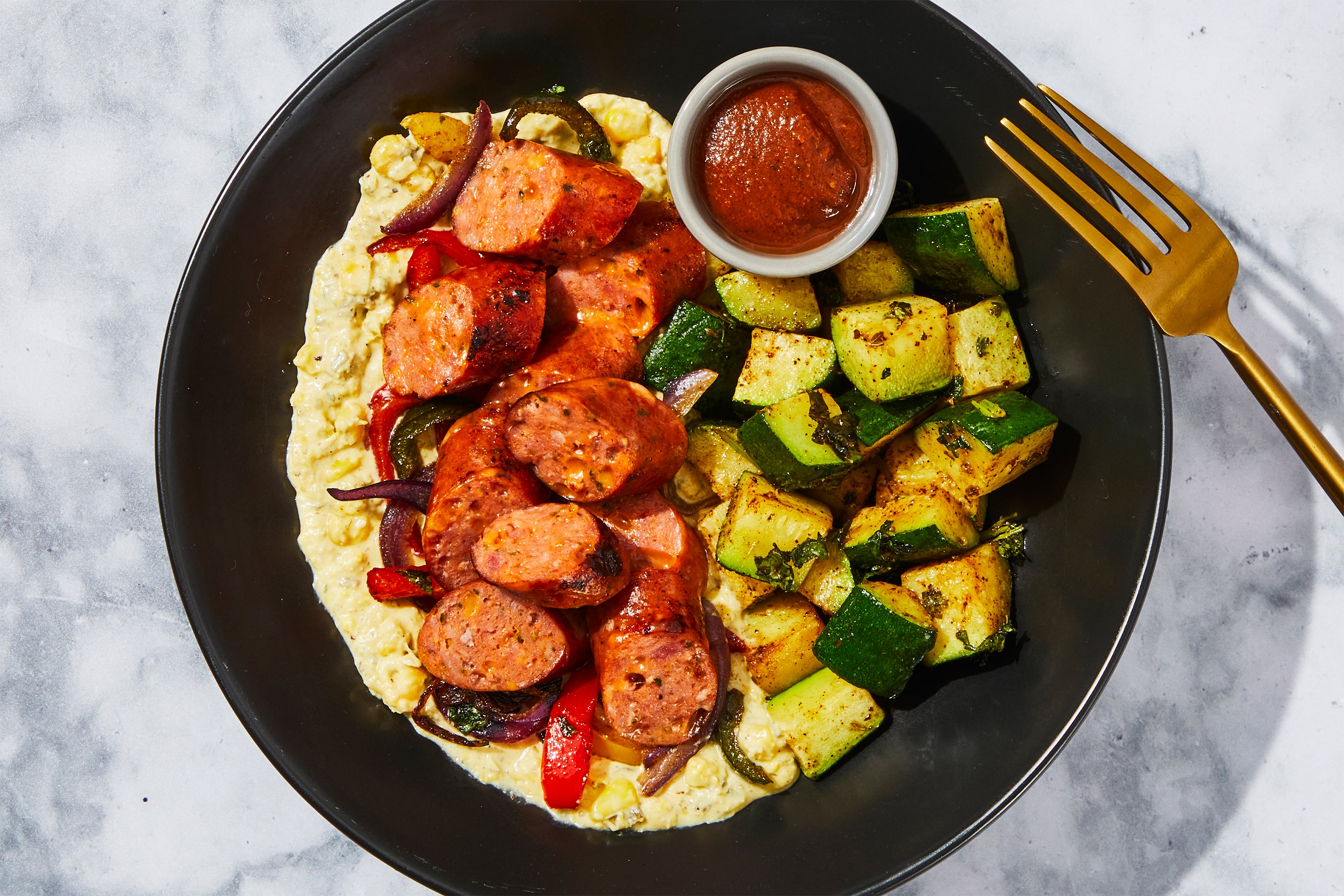 Southern-Style Bison-Pork Sausage Bowl